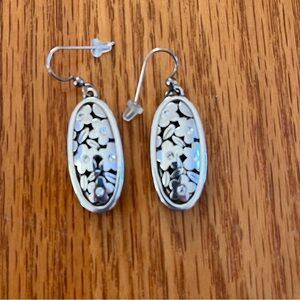 Elegant Brighton Silver plated Floral Earrings with crystal stones